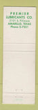 Matchbook Cover - Quaker State Motor Oil Amarillo TX
