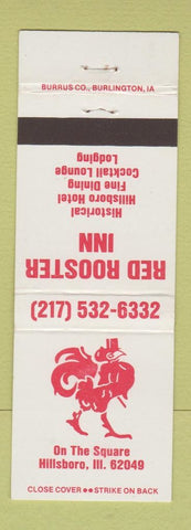 Matchbook Cover - Red Rosoter Inn Hillsboro IL
