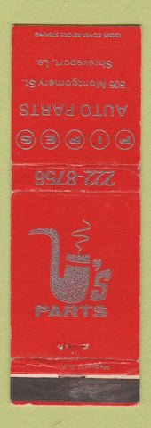 Matchbook Cover - Pipes Auto Parts Shreveport LA