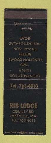 Matchbook Cover - Rib Lodge Lakeville MD