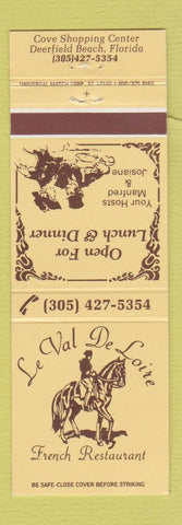 Matchbook Cover - La Val De Loire French Restaurant Deerfield Beach FL