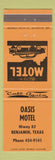 Matchbook Cover - Oasis Motel Benjamin TX