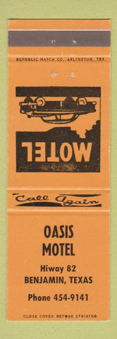 Matchbook Cover - Oasis Motel Benjamin TX