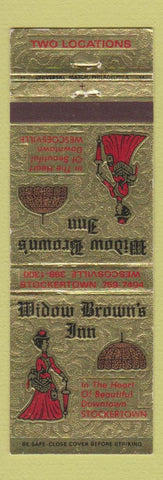Matchbook Cover - Widow Browns Inn Stockertown PA Wescoesville