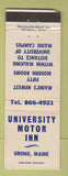 Matchbook Cover - University Motor Inn Orono ME WEAR