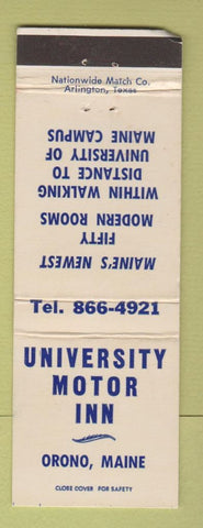 Matchbook Cover - University Motor Inn Orono ME WEAR