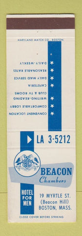 Matchbook Cover - Beacon Chambers Hotel for Men Boston MA