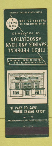 Matchbook Cover - First Federal Savings and Loan Valparaiso IN