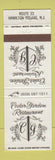 Matchbook Cover - Cedar Garden Restaurant Hamilton Square NJ