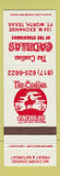 Matchbook Cover - Cantina Cadillac Fort Worth TX Mexican? Food