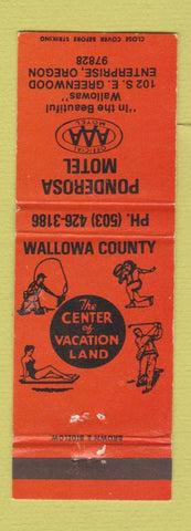 Matchbook Cover - Ponderosa Motel Enterprise OR