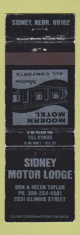 Matchbook Cover - Sidney Motor Lodge NE WEAR