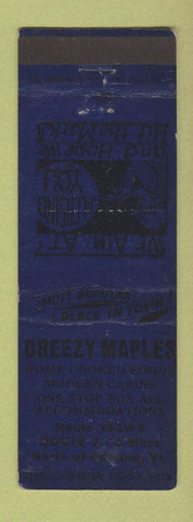 Matchbook Cover - Breezy Maples Restaurant Rutland VT WEAR