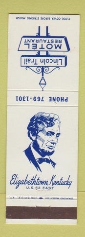 Matchbook Cover - Lincoln Trail Motel Restaurant Elizabethtown KY Abraham