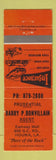 Matchbook Cover - Barry Bonaville Insurance Prudential Houma LA