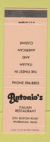 Matchbook Cover - Antonio's Italian Restaurant Wilbraham MA
