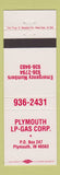 Matchbook Cover - Plymouth LP Gas Corp Plymouth IN