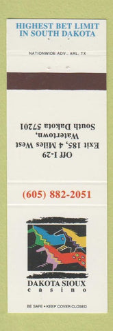Matchbook Cover - Dakota Sioux Casino Watertown SD