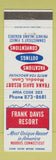 Matchbook Cover - Frank Davis Resort Moodus CT