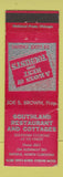 Matchbook Cover - Southland Restaurant Cottages Enfield NC WEAR