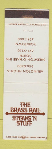 Matchbook Cover - The Brass Rail Steaks Arlington Heights Chicago IL