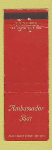 Matchbook Cover - Ambassador Bar Bay City MI