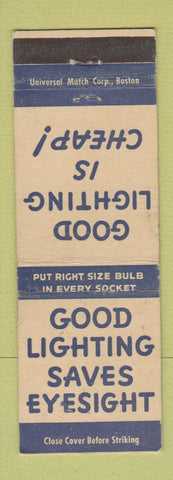 Matchbook Cover - Good Lighting Bulbs