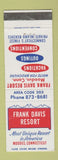 Matchbook Cover - Frank Davis Resort Moodus CT