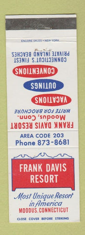 Matchbook Cover - Frank Davis Resort Moodus CT