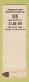Matchbook Cover - OK Rubber Welders