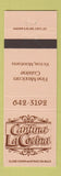 Matchbook Cover - Cantina La Cocina Mexican Food Victor MT
