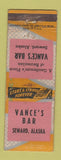 Matchbook Cover - Vance's Bar Seward AK WORN