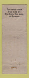 Matchbook Cover - Vance's Bar Seward AK WORN