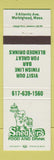 Matchbook Cover - Sneakers Food and Drink Marblehead MA