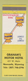 Matchbook Cover - Graham's Motor Hotel Newcastle WY Best Western
