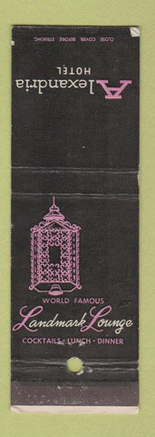 Matchbook Cover - Alexandria Hotel Landmark Lounge Los Angeles CA