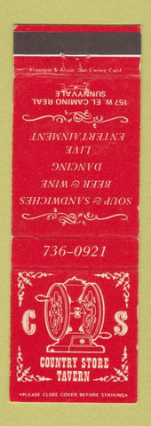 Matchbook Cover - Country Store Tavern Sunnyvale CA