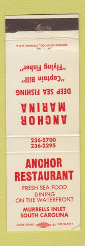 Matchbook Cover - Anchor Restaurant Murrells Inlet SC