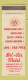 Matchbook Cover - Bel Air Motel Flemington NJ