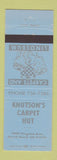 Matchbook Cover - Knutson's Carpet Hut North Bend OR