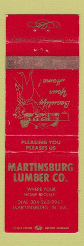 Matchbook Cover - Martinsburg Lumber Company WV WEAR