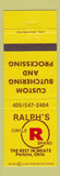 Matchbook Cover - Ralph's Circle R Brand Meat Butchering Perkins OK