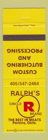 Matchbook Cover - Ralph's Circle R Brand Meat Butchering Perkins OK