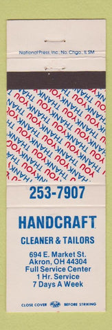 Matchbook Cover - Handcraft Cleaner & Tailors Akron OH