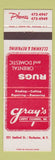 Matchbook Cover - Gray's Carpet Cleaning Rochester NY