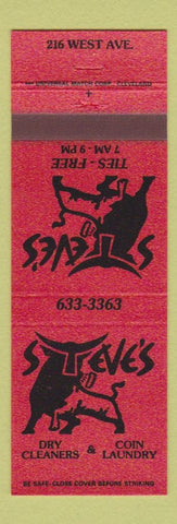 Matchbook Cover - Steve's Dry Cleaners Coin Laundry