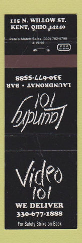 Matchbook Cover - Video 101 Kent OH Laundrymat Bar