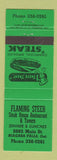 Matchbook Cover - Flaming Steer Steak House Niagara Falls ON