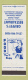 Matchbook Cover - Griffey's Restaurant Lodi OH