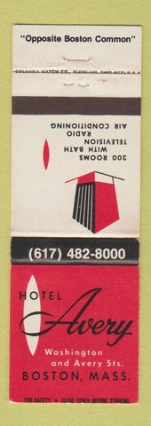 Matchbook Cover - Hotel Avery Boston MA
